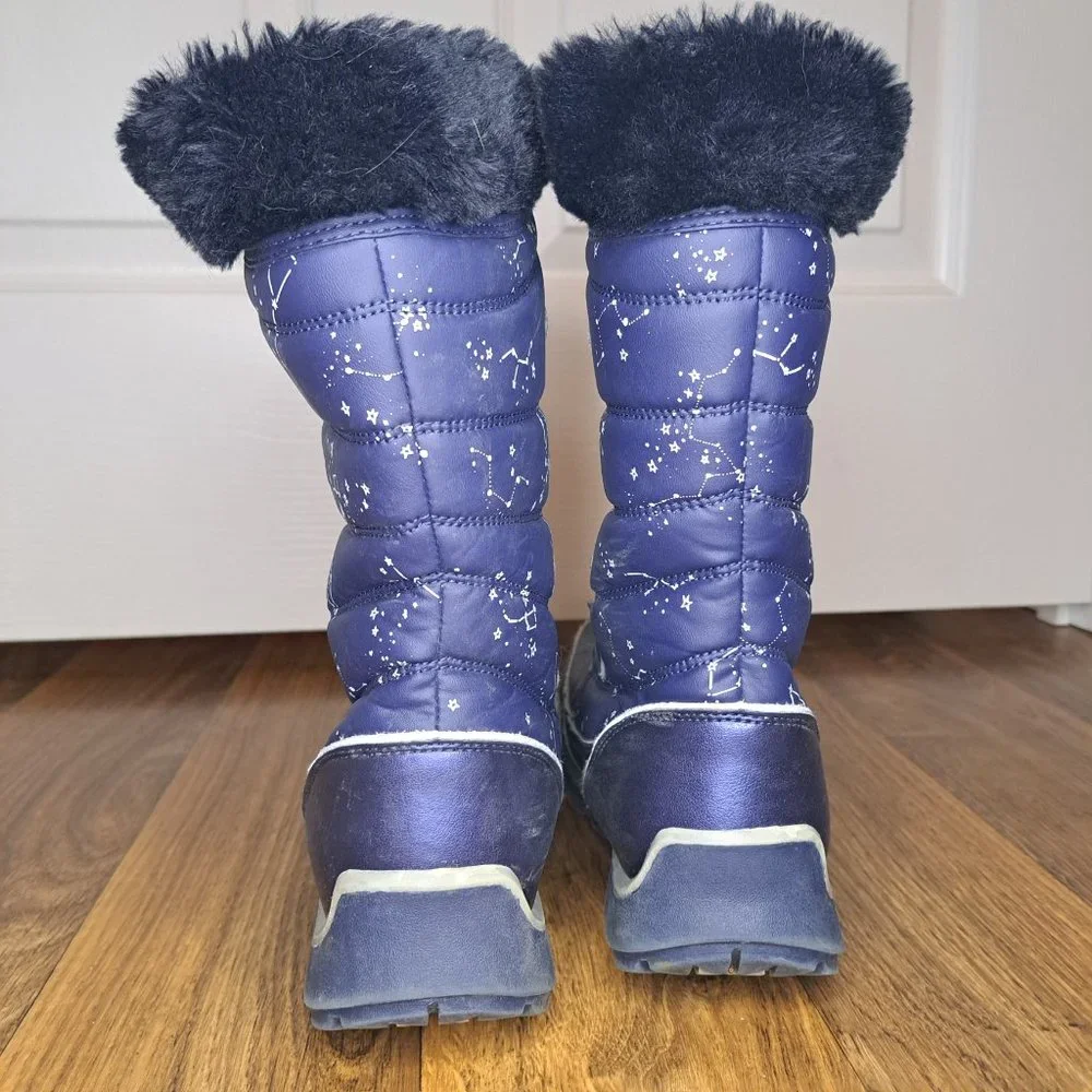 Lands' End Blue Winter Snow Boots Stars Size 3